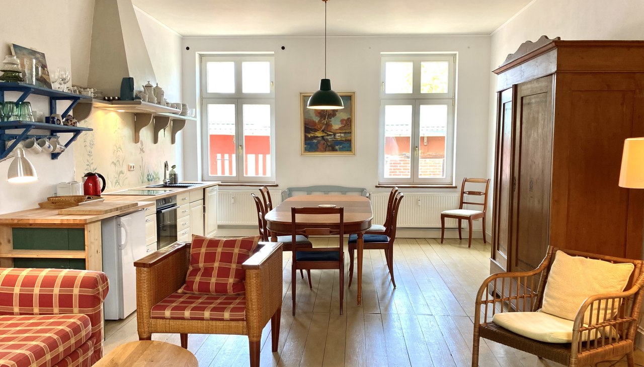 Gezellige vakantiewoning op de begane grond van het landhuis, © Herrenhaus Roggow