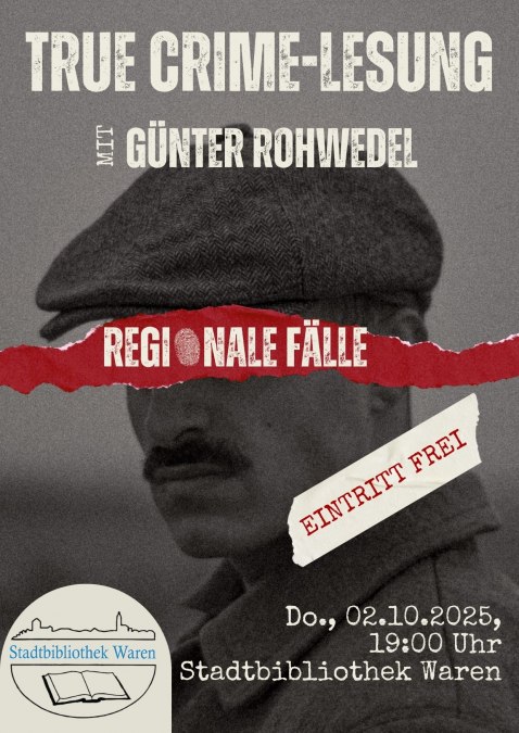 Plakat wydarzenia, © Stadtbibliothek Waren