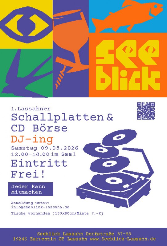Event flyer 1st international record & CD exchange / Seeblick Lassahn // &copy; Seeblick Lassahn