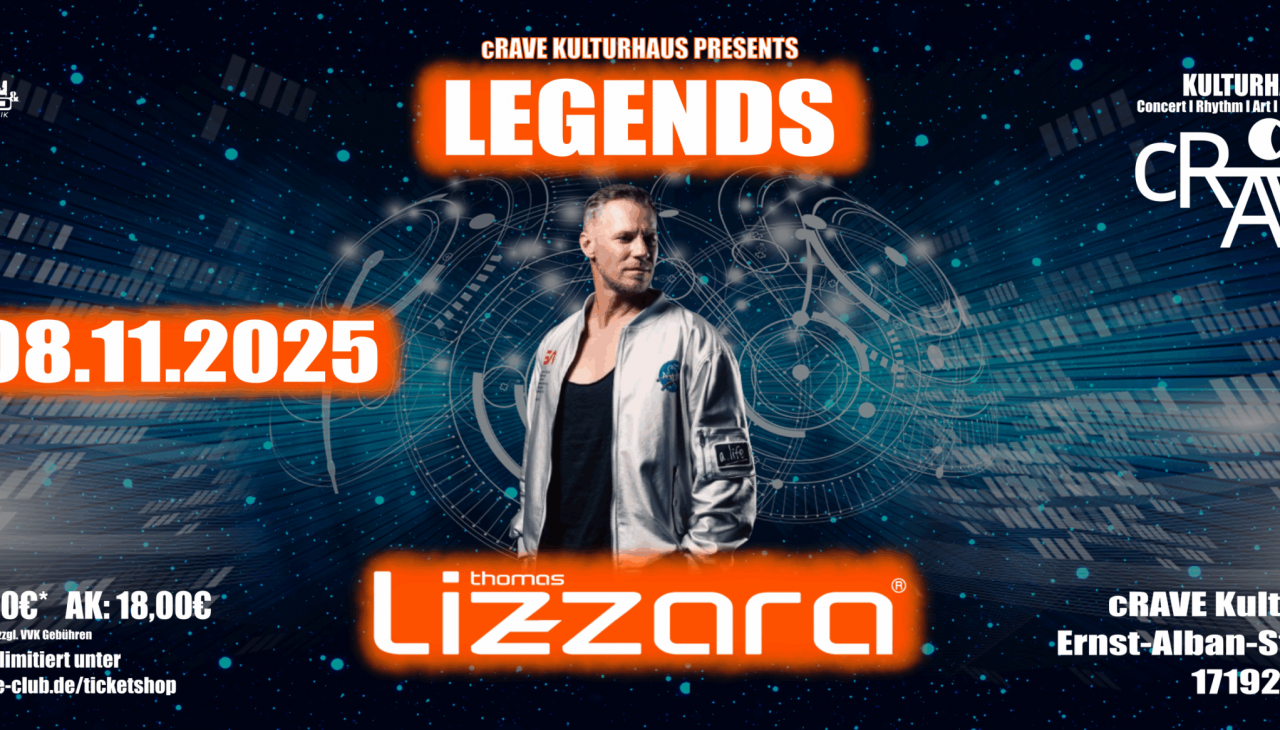 LEGENDS z Thomasem Lizzarą @ cRAVE Kulturhaus, © cRAVE Kulturhaus LEGENDS z Thomasem Lizzarą @ cRAVE Kulturhaus, © cRAVE Kulturhaus