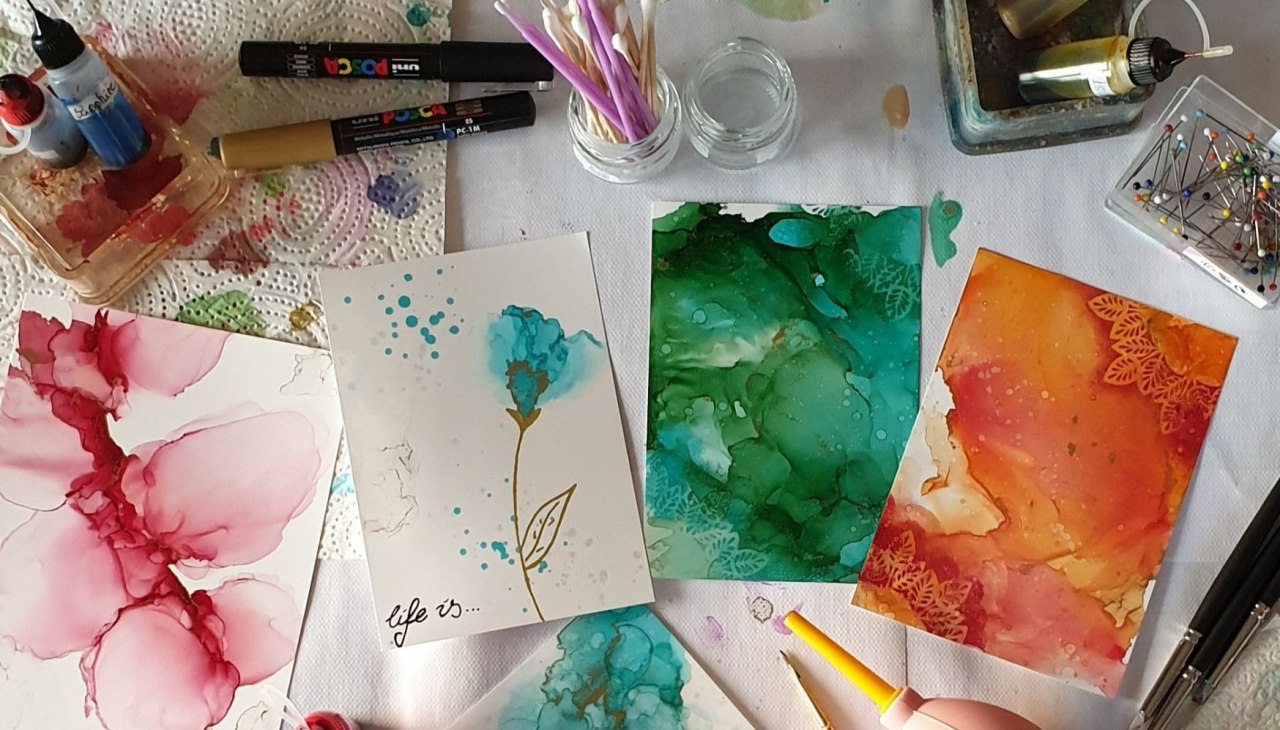 Examples of painting with Alcohol Ink, created by Sandra Gockel, &copy; Sandra Gockel