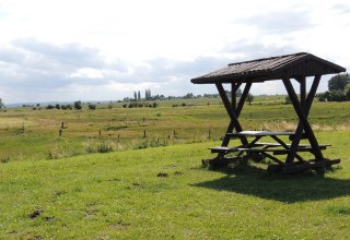 Blick Rastplatz mit Salzwiesen im Hintergrund // © Kurverwaltung Insel Poel Blick Rastplatz mit Salzwiesen im Hintergrund // © Kurverwaltung Insel Poel