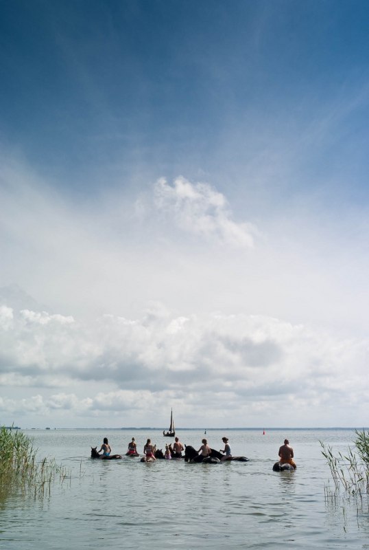 In de zomer zwemmen we bij onze eigen toegang tot de Bodden! // &copy; Juliana V&ouml;lkner