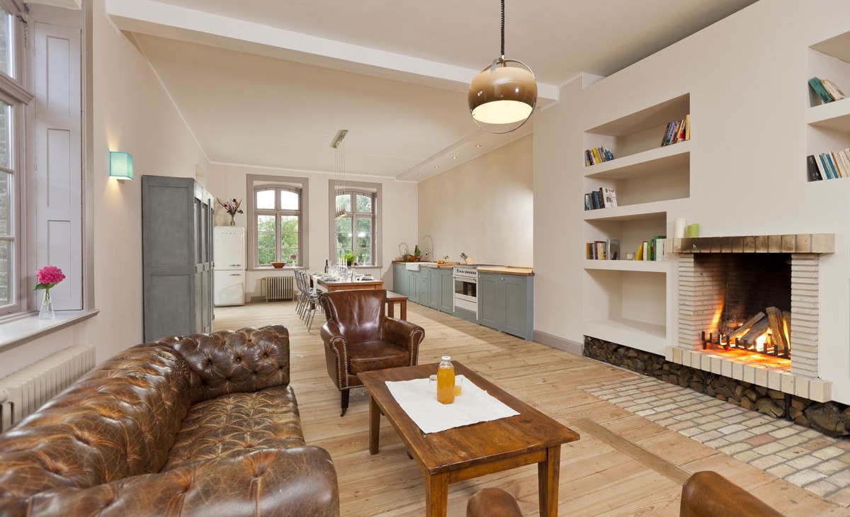 Open haard in het Lexow landhuis, © Gutshaus Lexow