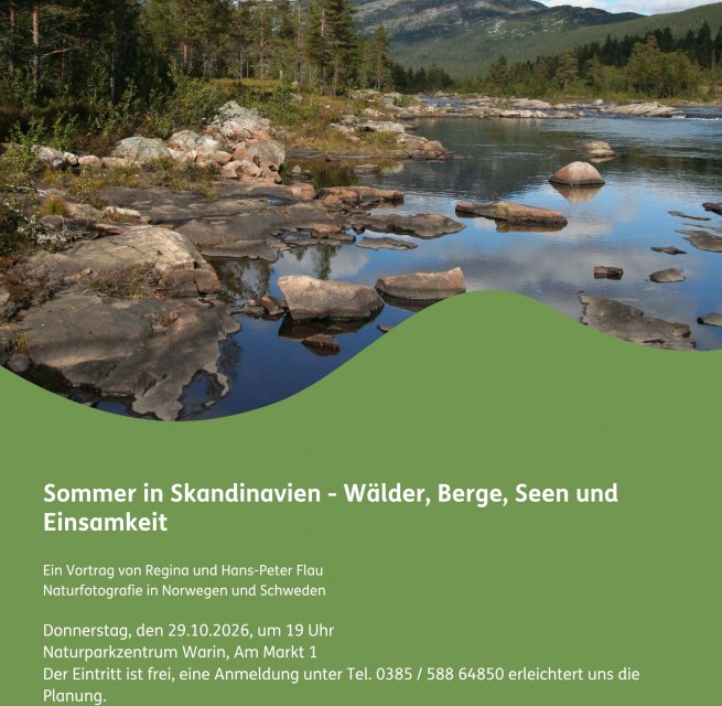 Poster for the "Summer in Scandinavia" Lecture // © Naturpark Sternberger Seenland Poster for the "Summer in Scandinavia" Lecture // © Naturpark Sternberger Seenland