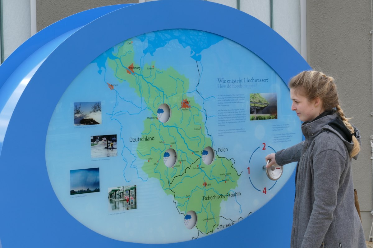 Overstromingen zijn het centrale thema van de interactieve tentoonstelling, &copy; Biosph&auml;renreservatsamt Schaalsee-Elbe Foto: Dirk Foitlaenger