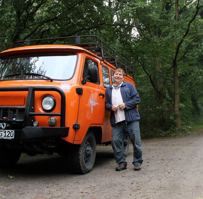 Schaalsee-Safari, Andreas Ermisch met zijn Buchanka // © Amelie Uding Schaalsee-Safari, Andreas Ermisch met zijn Buchanka // © Amelie Uding