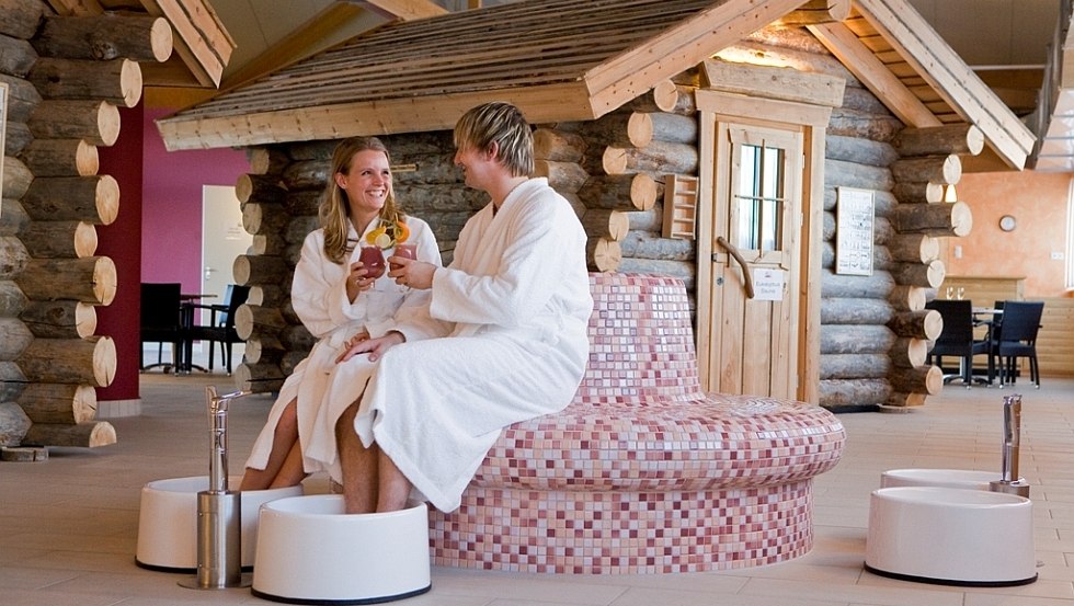 Een saunadorp met 3 verschillende sauna's zorgt voor ontspanning., © Hotel Hamburg-Wittenburg van der Valk GmbH Een saunadorp met 3 verschillende sauna's zorgt voor ontspanning., © Hotel Hamburg-Wittenburg van der Valk GmbH