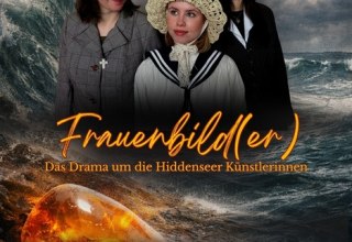 Flyermotiv zur Veranstaltung: 3 Frauen vor wogenden Wellen &uuml;ber dem Leuchten von Bernstein // &copy; StuThe Greifswald e.V.