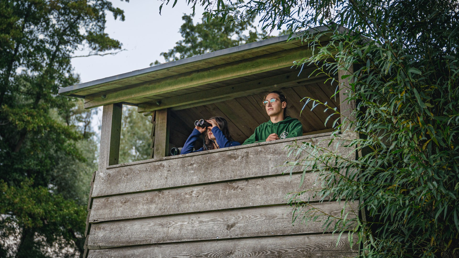 Direct uitzicht op het natuurpark aan de Lagune van Szczecin vanaf de Fuchsberg