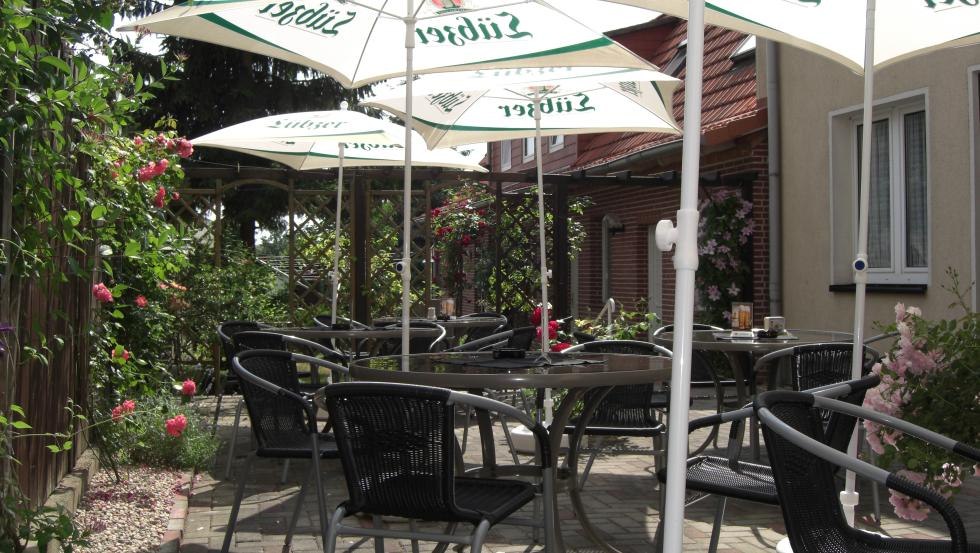 Uitzicht in de biertuin van het Mecklenburger Hof Parchim, © Mecklenburger Hof Parchim
