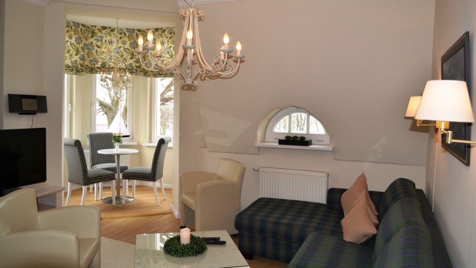 Voorbeeld van een kamer in het Apparthotel Hubertusburg, © Hubertusburg Kühlungsborn