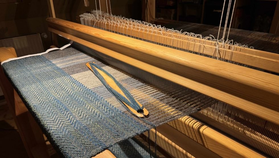 Öxabäck Vertical Countermarch loom with 140 cm weaving width, © Doreen-Cathrin Dahms-Lehmann