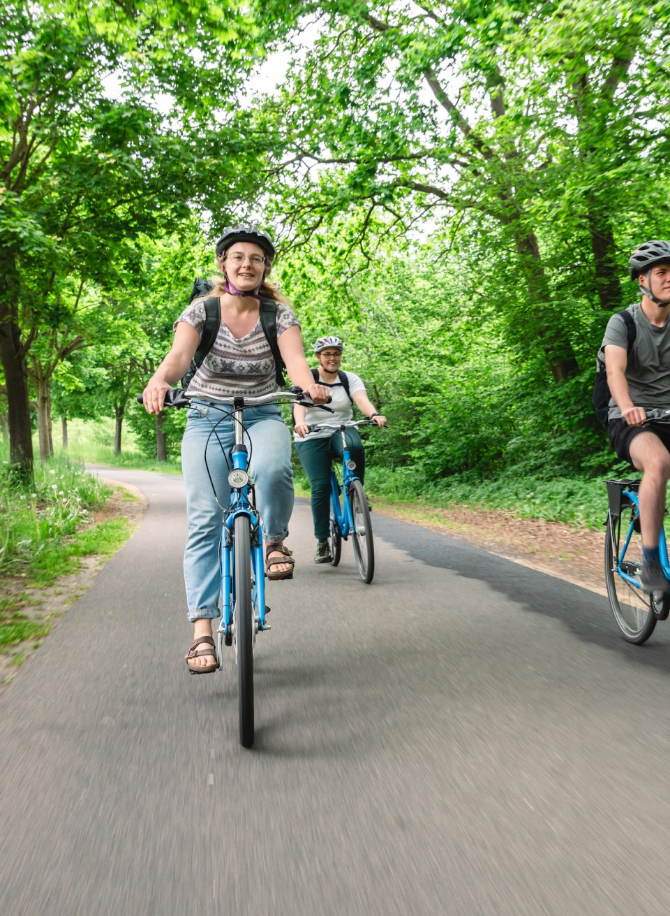 Drie vrienden fietsen naar Groß Raden