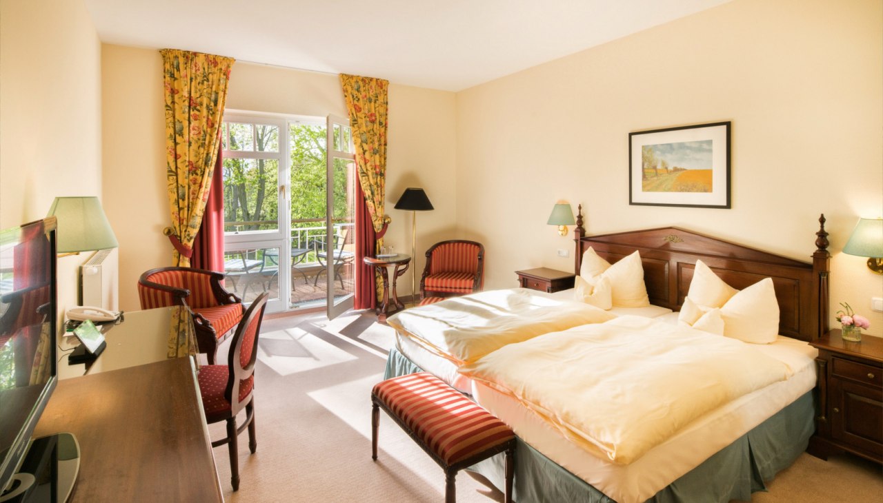 Uitzicht in een van de kamers van Hotel Kurhaus am Inselsee, © Florian Busch