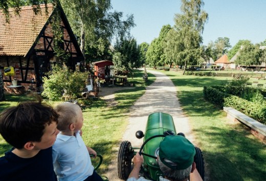 With the tractor to the field - here everyone is taken by the hand and can discover farm life., © TMV/Gaensicke