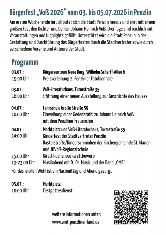 Back of the flyer // © Stadt Penzlin Back of the flyer // © Stadt Penzlin