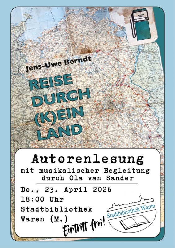 Poster voor de lezing // &copy; Stadtbibliothek Waren (M&uuml;ritz)