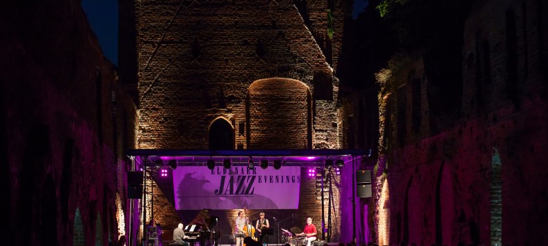 Die Gruppe Eberhard / Gumpert / Roder / Griener bei den Eldenaer-Jazz-Evenings 2015 // &copy; Amt f&uuml;r Bildung, Kultur & Sport Greifswald / (c) Philipp Schroeder (Lensescape.org)