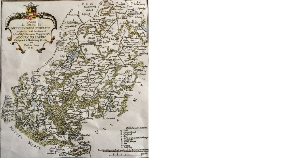 Historyczna mapa księstwa Meklemburgii-Strelitz // © Otto Woit Historyczna mapa księstwa Meklemburgii-Strelitz // © Otto Woit