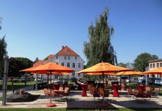 Het uitzicht op de binnenplaats van het landhuis Liepen // &copy; Gutshaus Liepen, Stefan Wollert