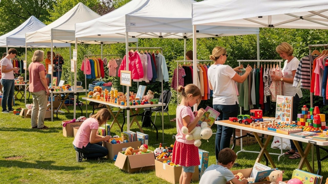Een door AI gegenereerde foto van de kinderrommelmarkt in de dierentuin van Rostock. // &copy; Zoo Rostock/ KI-Flux