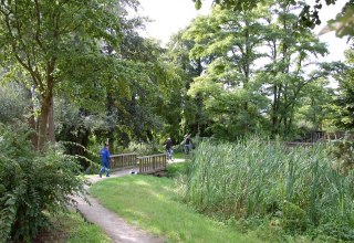 Sinds de muur is heringericht als groene ruimte, wordt hij gebruikt voor recreatie. // © Gabriele Skorupski Sinds de muur is heringericht als groene ruimte, wordt hij gebruikt voor recreatie. // © Gabriele Skorupski