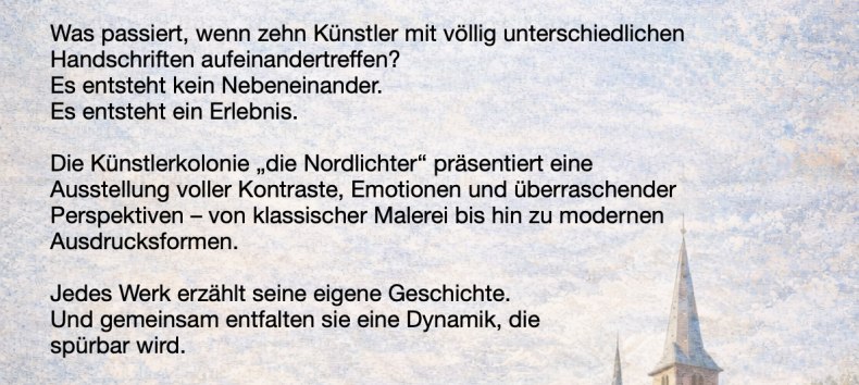 Plakat // © Künstlerkolonie - die Nordlichter Plakat // © Künstlerkolonie - die Nordlichter