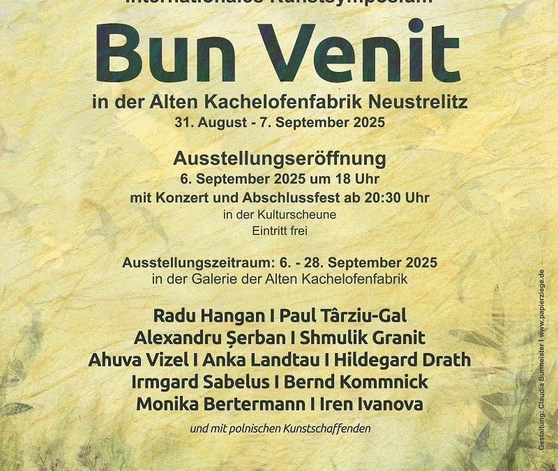 Kunstsymposium Bun Venit KOF 31 aug - 7 sept 25, © Alte Kachelofenfabrik Neustrelitz