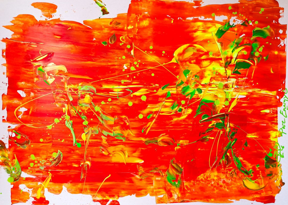 "pure energy" - acrylics on Finn paper - the first warm sunshine brings joie de vivre & energy! // &copy; Barbara Harder-Lutz