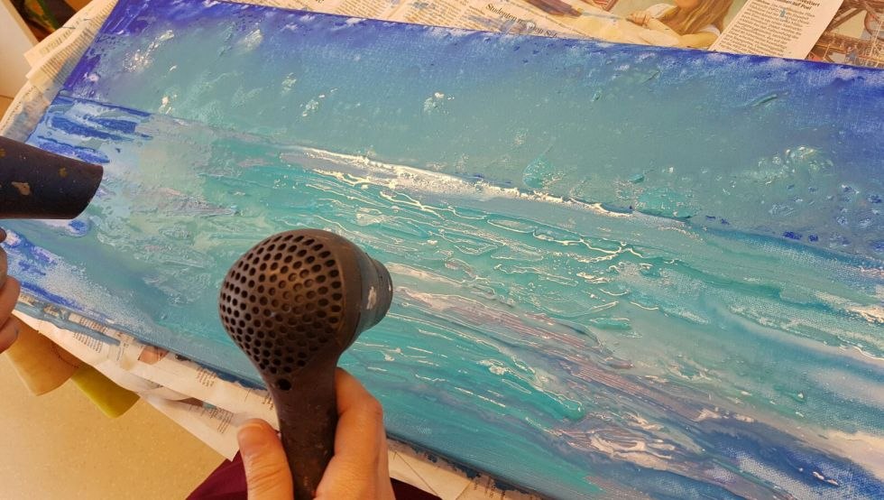 Workshop acrylic painting spatula and gradient technique, © Birgit Schön-Schneider