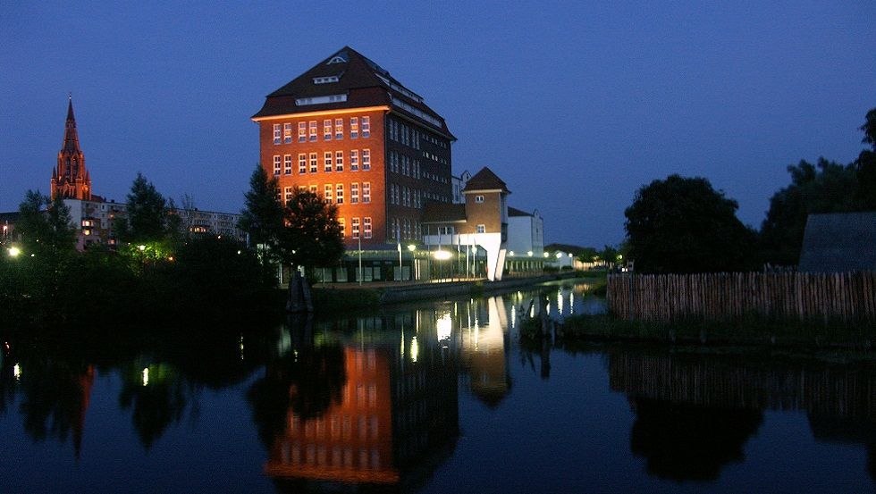 In de gloed van de schemering: de rivieren de Peene, de Tollense en de Trebel komen samen in de waterrijke stad Demmin, © Tourismusverband Mecklenburgische Schweiz e.V.