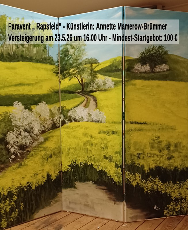 Paravent zur Versteigerung 150 x 150 cm, Acrylmalerei auf Leinwand // &copy; Annette Mamerow-Br&uuml;mmer