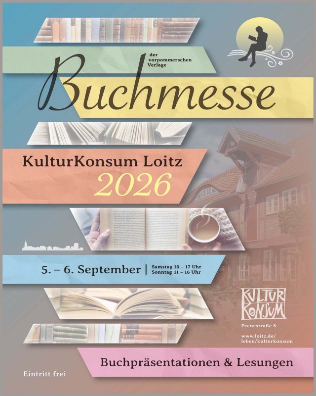 Boekenbeurs Loitz, 5 en 6 september 2026 // © edition Pommern Boekenbeurs Loitz, 5 en 6 september 2026 // © edition Pommern
