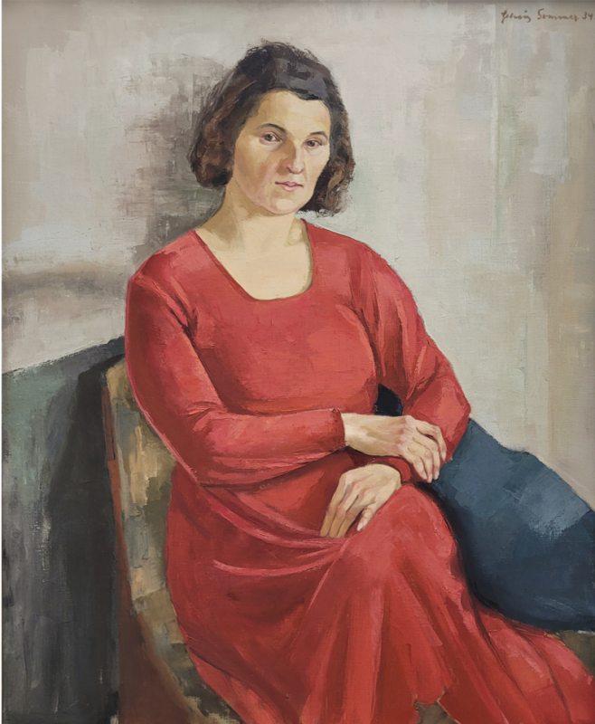 Woman in a red dress by Hedwig Holtz-Sommer // © Galerie im Kloster Woman in a red dress by Hedwig Holtz-Sommer // © Galerie im Kloster