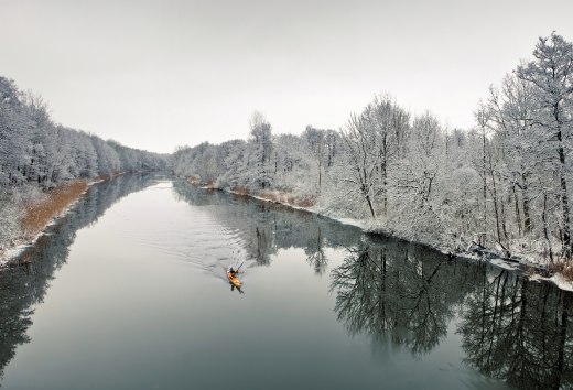 Koud geluk: Met de roeiboot of kano - in het winterse Mecklenburg-Vorpommern zijn waterwandelaars alleen met zichzelf en de natuur op meer dan 2.000 meren en rivieren.