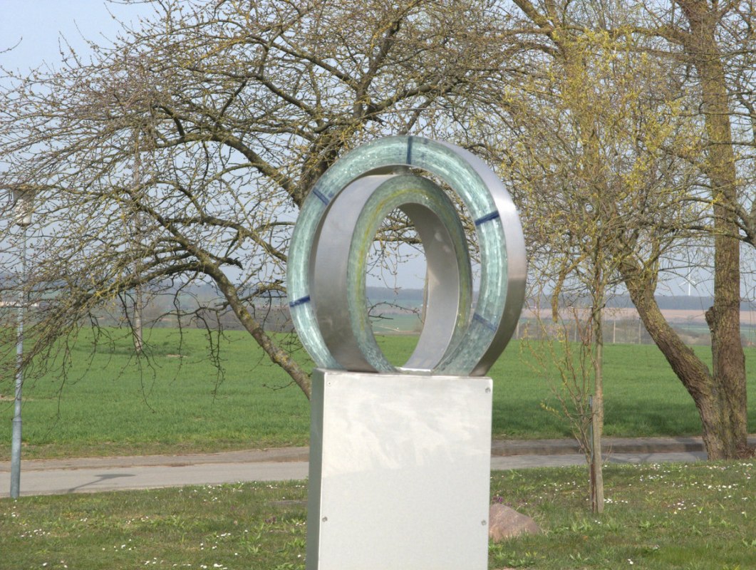 "Transparantie" - Fusing glas op roestvrij staal // © W. Kothe "Transparantie" - Fusing glas op roestvrij staal // © W. Kothe