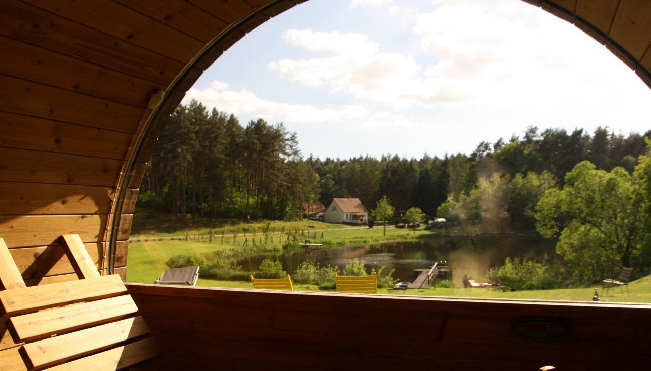 Uitzicht vanuit de barrelsauna, © Hotel & Restaurant Heidekrug