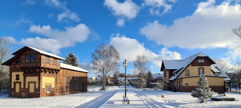 Winter train station Klütz, © Eva Eckert Winter train station Klütz, © Eva Eckert