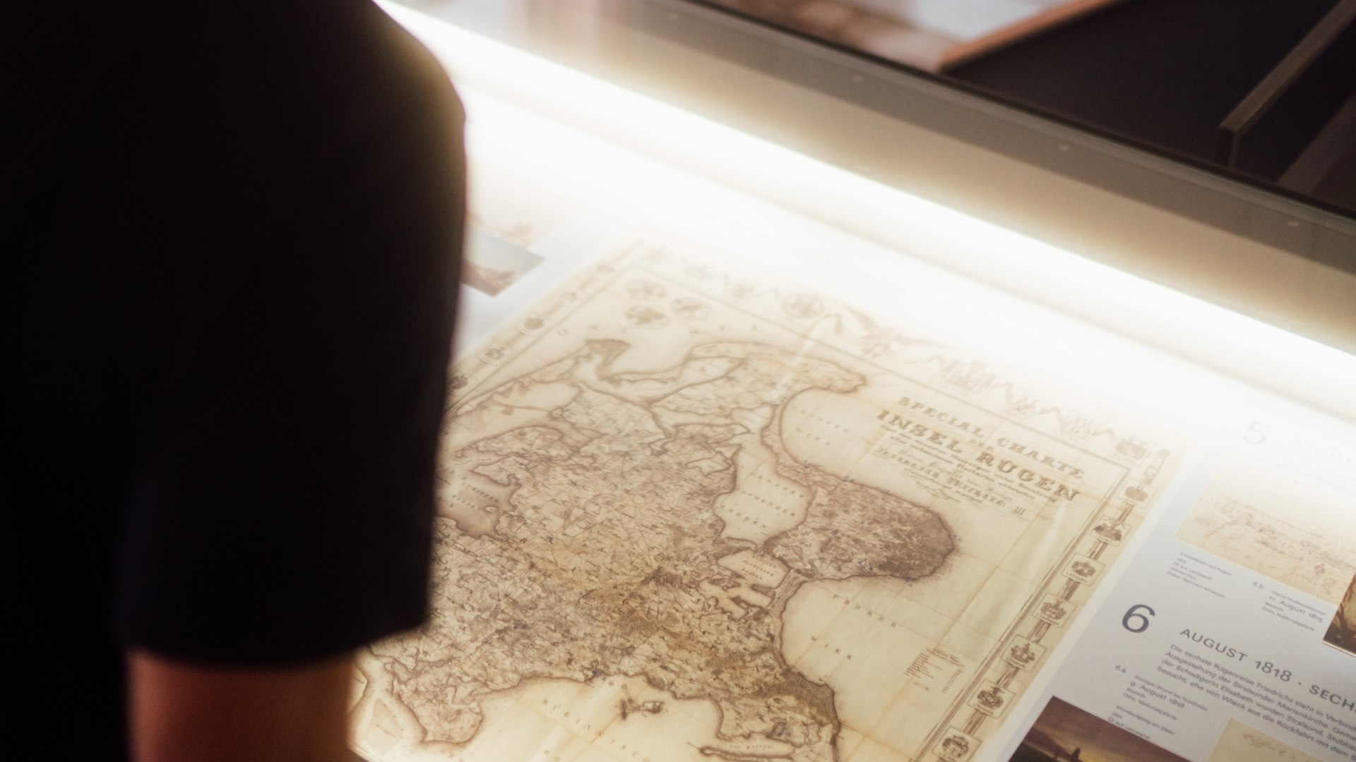 Mapa historyczna w Centrum Caspara Davida Friedricha w Greifswaldzie