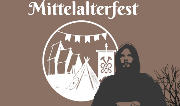 Logo Mittelalterfest Kirch Mummendorf mit schemenhaft dargestellten M&ouml;nch, einen Krug tragend. // &copy; Christian B&ouml;hler
