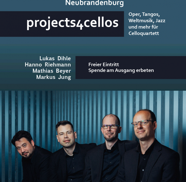 projects4cellosLukas Dihle, Markus Jung, Hanno Riehmann, Mathias Beyer // © Emil Schwarz projects4cellosLukas Dihle, Markus Jung, Hanno Riehmann, Mathias Beyer // © Emil Schwarz