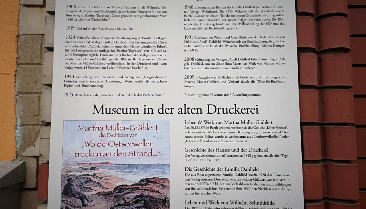 Geschiedenis van het huis, © Stadt Barh Geschiedenis van het huis, © Stadt Barh