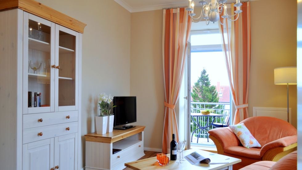 Widok z salonu na mieszkania wakacyjne Villa Germania, © Hotel Westfalia