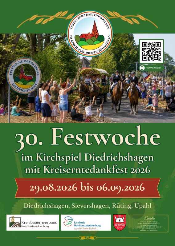 Aankomst van de optocht // © Verein zur Traditionspflege im Kirchspiel Diedrichshagen Aankomst van de optocht // © Verein zur Traditionspflege im Kirchspiel Diedrichshagen