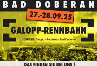 Address: Galopp - Rennbahn Bad DoberanStand fees:Rummage goods / handicrafts : 8 €/meterNew goods (limited) : 12 €/meterDealer information:Set-up Fridays from 12:00 amSaturday/Sun from 6:00 amDismantling from 4:00 pmIMPORTANT NOTES:Dealers who stand on our markets for two days pay 1€ per meter less on the 2nd day of the event.On the basis of the receipt we can trace who participates on both days of the event., © Lennard Kuhring