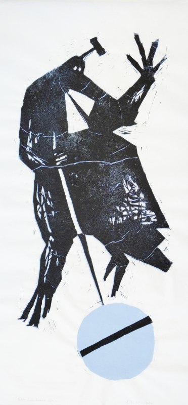 Linoleumsnede op Chinees papier, ca. 55 x 115 cm // © Gudula Zientek Linoleumsnede op Chinees papier, ca. 55 x 115 cm // © Gudula Zientek