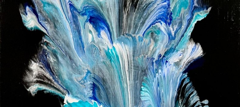 Acryl giettechniek; canvas / spieraam; formaat 30x40cm, © MV-Kunst Galerie, Wolfgang Hube