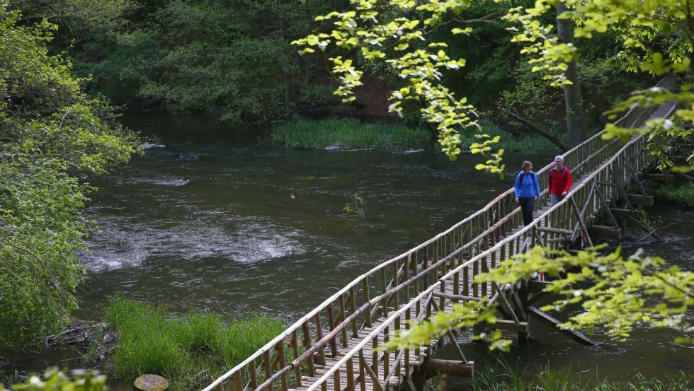 Via een houten brug kun je de andere kant van de rivieroever op het droge bereiken., © TMV/outdoor-visions.com