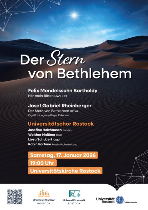 Concertposter - De ster van Bethlehem, &copy; Universit&auml;tsmusik Rostock